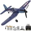 Fisca P51D RC Aereo 4CH Con Motore Ad Alta Velocità - Telecomandato Con Sistema di Stabilizzazione Xpilot e Acrobazia per Bambini (Blu Marino)