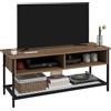 Mobile Porta Tv Fino 48" Stile Industriale In Legno E Acciaio, 110x40x48cm, Marrone E Nero
