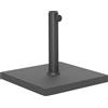 Base Per Ombrellone Quadrata Da 14.5 Kg Con Manovella, In Hdpe E Cemento, 44x44x30 Cm, Nero
