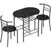 Set Tavolo Moderno Con 2 Sedie Per Sala Da Pranzo, Set 3 Pezzi Mobili Salvaspazio Da Cucina, Balcone, Ristorante O Bar, Marrone E Nero