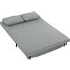 Divano Letto 2 Posti 3 In 1 In Tessuto Effetto Lino Con 2 Cuscini, Struttura In Legno E Acciaio, Grigio Chiaro
