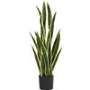 Sanseveria Artificiale In Vaso Da Esterno E Interno Con 21 Foglie Modellabili, Ø20x90 cm