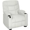 Poltrona Relax Elettrica Reclinabile 150° Con Poggiapiedi, Funzione Memory, Telecomando, In Velluto, Crema