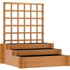 Fioriera Con Grigliato A 3 Livelli In Legno Di Abete E Tessuto Non Tessuto, 95x95x110 Cm, Marrone