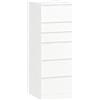 Cassettiera 6 Casetti Per Camera Da Letto Con Specchio Ribaltabile, 40x48x110 Cm, Bianco