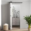 Porta Scorrevole A Libro Pieghevole A Portafoglio Con Superficie Verniciabile, 70x210 Cm, Bianco