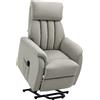 Poltrona Alzapersona Reclinabile 150° Max Con Telecomando E Poggiapiedi, 75x93x110 Cm, Grigio