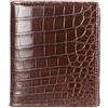 Alice Fan Lusso Genuino Cuoio Coccodrillo Alligatore Backbone Pelle Bifold Raccoglitore Uomini Breve Raccoglitore Borse, Orizzontale Crocodile Belly Marrone, Portafoglio in pelle di coccodrillo naturale