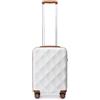 British Traveller Valigia Bagaglio a Mano 54CM Valigie Trolley Rigida con Rotelle,Bianco