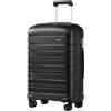 KONO Valigia Media 66,5 cm, Trolley Rigido in PP, Nero