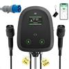 dé Wallbox Doppia 2×7kW [7m+10m, 2×32A, Monofase] Colonnina Ricarica Auto Elettrica 7kW con Doppio Cavo Tipo 2, Wallbox Monofase con App e RFID, Ricarica Simultanea per 2 Veicoli, per BEV/PHEV