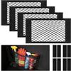 Omtofo 4 Pezzi Rete Portaoggetti Tasca Oganizer, 40 x 25 CM Universale Storage Mesh Net, Auto Selbstklebend Tasca Telo Protettivo Mesh Net per Universale per SUV, Truck di Auto, Facile Installazione