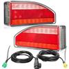 ETUKER Kit Fanali Posteriori Rimorchio 13poli LED 12/24v 7Funzione con Fendinebbia Posteriore/Luce Retromarcia/Luci Targa