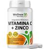 Wellnex Nutrition Vitamina C + Zinco, Integratore Sistema Immunitario e Stress Ossidativo, Pelle Capelli Unghie, 90 Capsule Vegetali, Acido Ascorbico e Zinco Gluconato