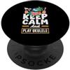 Ukulele Player Apparel & Tropical Musici Keep Calm And Suona Ukulele Tropical Beach Palm Tree PopSockets PopGrip Adesivo
