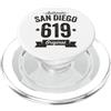 Vintage Area Code Pride Tees 619 San Diego Codice Area Distressed Autentica USA City PopSockets PopGrip per MagSafe