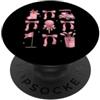 Pink Golf Cart Clubs Ball Bow Hole Flag Golf Rosa PopSockets PopGrip Adesivo