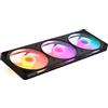 NZXT F420 RGB Ventola monoscocca - 3 ventole PC PWM da 140 mm - Vivace illuminazione RGB - Cuscinetto fluidodinamico - Compatibile con NZXT CAM - Nero