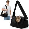 ALLSOPETS Borsa Cane Taglia Piccola, Marsupio Cani, Nero Carbone | Borsa Tracolla per Cani e Gatti Traspirante con Tasca Laterale e Tracolla Regolabile, Trasportino Morbido per Viaggi e Uscite