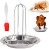 Comforty Supporto per Pollo, Supporto Pieghevole per Pollo in Acciaio Inox, Verticale, Supporto per Pollo per Forno o Grill, Accessorio per Griglia, Supporto per Pollo