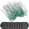 KAHEIGN 50Pz Piolo Da Giardino Impostato, 15cm Forma Di U Resistente Alla Ruggine Graffette Per Prato In Acciaio Pioli Di Fissaggio A Terra Con Rondella Tampone Per Fissaggio Fogli Di Tessuto - Verde