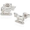 NKlaus coppia di piccoli orecchini a perno mucca in argento 925 a prova di vernice 6x10mm orecchini motivo 9838