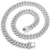 KRFY Catena a Maglie Cubane per Uomo 13MM Iced Out Miami Collana a Maglie Cubane Collane in Argento Placcato oro Catena Catena di Diamanti Bling Bling Gioielli hip hop Regalo per Ragazzi