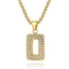Musihy 60CM Collana con ciondolo a forma di numero 0 in scintillante zirconia cubica in Acciaio Chirurgico per Uomo Oro