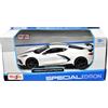 Maisto Chevrolet Corvette Stingray Coupe 2021: modello auto in scala 1:24, porte mobili, bianco (531534W)