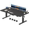 Devoko Scrivania Regolabile in Altezza 180x80 cm Nero Ufficio con Ruote