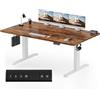 Homall Scrivania Elettrica Regolabile 180x80 cm con USB, Marrone+Bianco
