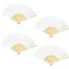 Ourdort 4PCS Ventaglio Bianco,Ventagli a Mano Pieghevole,Ventagli Donna | Ventaglio Bianco,Ventagli a Mano Pieghevole,Ventagli Donna,Ventaglis Matrimonio,Ventaglios pieghevoles da borsetta,per Festa