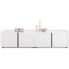 Mobili Fiver, Mobile Basso Romina (183,6x36x44 cm), 4 Ante, Bianco Frassino, 183.6 cmx36 cmx44 cm, NF, Credenza Soggiorno Moderna, Made in Italy