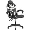 Cribel Poltrona Racing Alfa Nera E Bianca in Similpelle Ergonomica Con Schienale Alto, Supporto Testa E Altezza Regolabile, Ideale Per Gaming E Ufficio, 65x62x105/110 Cm
