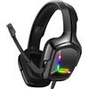 Onikuma K20 RGB Cuffie da gioco cablate Nero Cuffie per PC