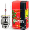 Yerbox Yerba Mate Tè Set: Rosamonte Tradizionale 1kg + Campione Regalo (40g) | Tazza Mate in Legno ricoperta di Alluminio (Zucca), Paglia (Bombilla) |Ricco di antiossidanti e vitamine |