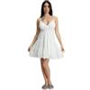DIVINA Vestito Donna Corto in Pizzo Sangallo con Spalline Regolabili - Taglia Unica - VEST208