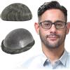 Lordhair Protesi Capelli Uomo, Pelle Super Sottile da 0,08 mm Parrucca da Uomo per Sistema Capillare da 8x10 Pollici Dimensione Della Base