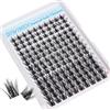 DIWINSH Manga Ciglia Finte Ciuffetti 140 Pezzi Wispy Cat Eye Ciglia Individuali 10-14 mm Lash Extension D Curl Naturale Sottili Finte Ciuffetti Con Nastro Trasparente Invisibile
