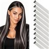 Silk-co Extension Capelli Colorti con Clip, Grigio Argento, 10 Ciocche Singole Lisci Lunghi 55cm per Sfumature Feste Halloween Cosplay
