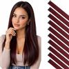 Silk-co Extension Capelli Colorti con Clip, Bordeaux, 10 Ciocche Singole Lisci Lunghi 55cm per Sfumature Feste Halloween Cosplay