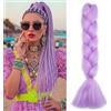MY-LADY Extension per Treccine Africane 60cm 100g Treccine Extension Capelli Sintetici Jumbo Braiding Hair Crochet Twist Viola chiaro