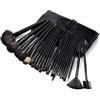 Eupneicu Pennelli Per Occhi [9 Pezzi], Pennelli Per Trucco Occhi Professionali, Pennelli Make Up Set, Make Up Kit Per Ombretti Per Applicazione Contorno E Definizione (Nero 24Pcs)