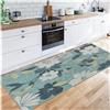 Siunwdiy Tappeto Lungo 120x210cm Per Corridoio Passatoia Cucina Lavabile Antiscivolo Tappeti Runner Fiori Verdi Vintage Pelo Corto Tappeto Ingresso Interno Lungo Per Corridoio Lavanderia Bagno