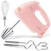 Leaflai Sbattitore a mano - Sbattitore elettrico da 300 W a 7 velocità con 5 accessori in acciaio inossidabile, funzione turbo/regolazione automatica della velocità + pulsante di espulsione per torte e uova