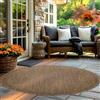 Carpettex Tappeto da Esterno Impermeabile 120 cm Rotondo Marrone - Tappeto Resistente alle Intemperie e Lavabile in Lavatrice - Tappeto per Giardino, Terrazza, Balcone, Campeggio