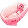 SANOTO Vasca da bagno per bambini 0-36 mesi, Gonfiabile Pieghevole Antiscivolo Morbido Vasca Da Bagno per Bambini Neonati, Navicella Portatile Bagnetto Pieghevole Bambino - Rosa