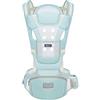 SONARIN Marsupio Neonati Traspirante con Sedile per Bambini da 0-36 Mesi, Puro Cotone Portantina Ergonomico per Bebè, Multiposizione, Dimensioni Regolabili, Fino a 30 KG(Verde)