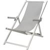 Totò Piccinni SDRAIO SALENTO in alluminio pieghevole con 4 posizioni mare spiaggia piscina giardino (Grigio Chiaro)
