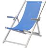 Totò Piccinni SDRAIO SALENTO in alluminio pieghevole con 4 posizioni mare spiaggia piscina giardino (Blu)